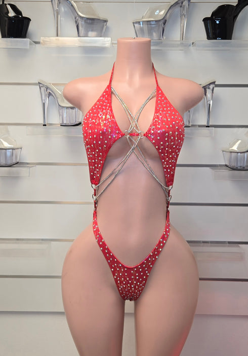 Body dos aros con cordon de Cristal with stone - On Request